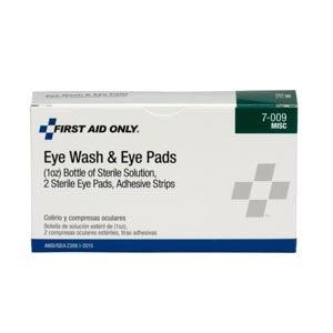 1 oz. Eyewash, Eyepads & Adhesive Strips, 1 set/bx  (DROP SHIP ONLY - $150 Minimum Order)