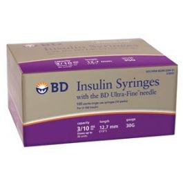 Insulin Syringe, Ultra-Fine™ Needle, 30G x ½