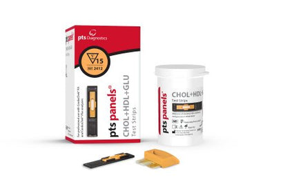 Cholesterol + HDL + Glucose + Panel For Cardiochek PA Analyzers Only, CLIA Waived, 15 test/bx (Distributor Agreement Required - See Manufacturer Details Page) (Minimum Expiry Lead is 90 days)