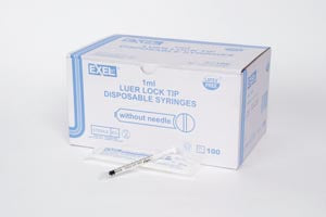 Syringe Only, 1mL, Luer Lock, 100/bx, 10 bx/cs