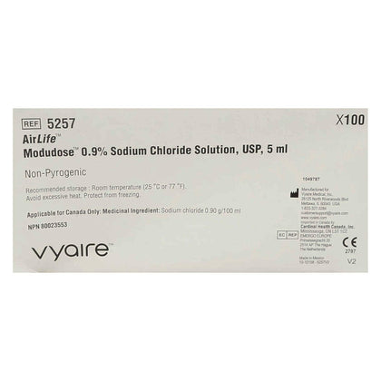 Saline, 5ml, 100/ bx, 10 bx/cs