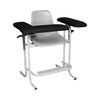 Blood Draw Chair, Plastic Seat, Upholstered Flip Arm, 300 lb Weight Capacity, Tall, Chair Dimensions: 21"W x 17"D x 24"H, Black (DROP SHIP ONLY)