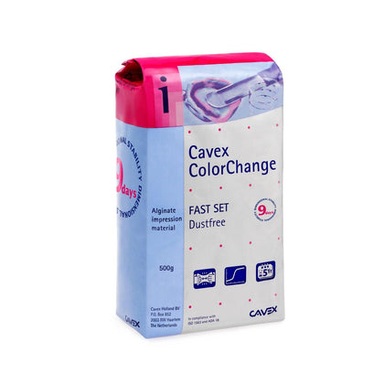 Cavex ColorChange Alginate, Fast Set, Dust-free, 500g bag, 20 bg/cs
