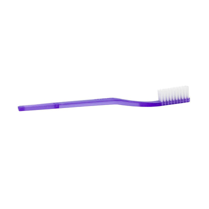 Toothbrush, 39 Tuft, Purple Handle, Rounded White Nylon Bristles, 144/bx, 10 bx/cs