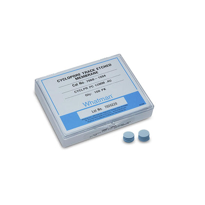Whatman Cyclopore Polycarbonate Membrane, 0.1 µm pore size, 25 mm circle, 100/pk