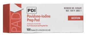 PVP Iodine Prep Pad, Medium, 1.1875