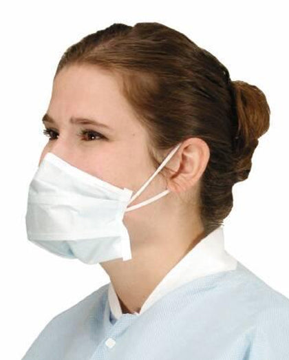 Surgical Mask Critical Cover® PFL® Pleated Earloops One Size Fits Most Blue NonSterile ASTM Level 3 Adult - Box of 50