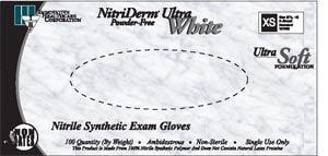 Gloves, Exam, Large, Nitrile, Non-Sterile, PF, Textured, ThinFilm, White, 100/bx, 10bx/cs