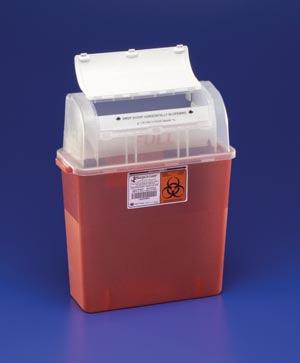 Sharps Container, 3 Gal, Translucent Red, 20½