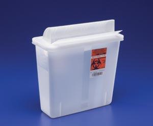 Sharps Container, Always-Open Lid, 5 Qt, Clear, 11