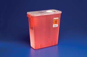 Container, 3 Gal, Multi-Purpose, Red, Hinged Rotor Lid, 13¾