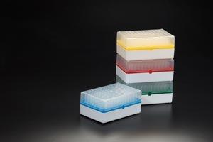 Rack with 12 strips of 8 tubes, Sterile, Green, 10/cs