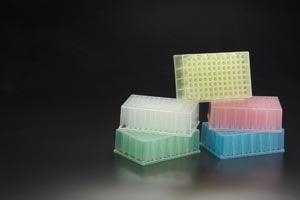 Deep Well Plate, Round Bottom, 1.2mL, Yellow, Polypropylene, 4/pk, 6 pk/cs