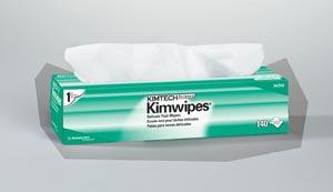 KimWipes® EX-L Delicate Task Wipers, Disposable, Popup Box, 1-Ply, White, 15
