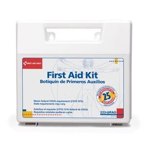 First Aid Kit, 25 Person, Plastic Case wi/ Dividers (DROP SHIP ONLY - $150 Minimum Order)