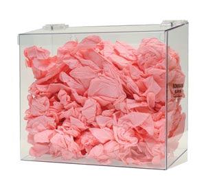 Bulk Dispenser, Single Bin, Holds a Variety of Protective Apparel in Bulk, Single Compartment with Hinged Lid, Opening at Front Bottom, Keyholes For Wall Mounting, Clear PETG Plastic, 12¼