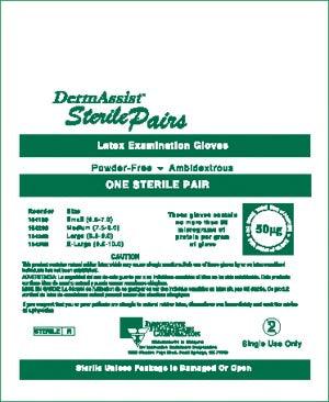 Gloves, Exam, Medium (7Â½ - 8), Latex, Sterile, Powder-Free (PF), Pairs, 50 pr/bx, 4 bx/cs