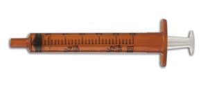 Oral Syringe, Amber, 3mL, Tip Cap, 100/pk, 5 pk/cs(Drop Ship Requires Pre-Approval)