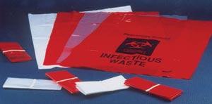 Biohazard Bag with tie, Red, 12