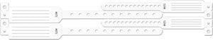 Wristband Set, 4-Part, Mother-Baby Set, Insert, Custom Printed, White, 100/bx