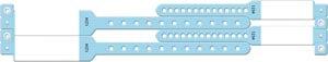 Wristband Set, 4-Part, Mother-Baby Set, Imprinter, Custom Printed, Blue, 100/bx