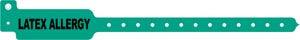 Wristband, Adult/ Pediatric, Tri-Laminate, Latex Allergy, Green, 500/bx