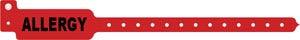 Wristband, Adult/ Pediatric, Tri-Laminate, Allergy, Red, 500/bx
