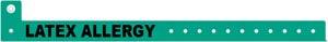 Wristband, L Shape, Tri-Laminate, Latex Allergy, Green, 500/bx