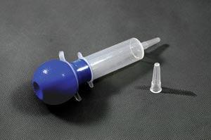 Bulb Irrigation Kit Includes: 500cc Graduated Container, 60cc Bulb Irrigation Syringe, Patient ID Label, Small Tube Adapter, Packaged in a Resealable IV Pole Bag, 30/cs