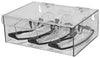 Eyewear Dispenser, Hinged Lid Top, Holds up to 6 pr of Safety Glasses, Keyholes For Wall Mounting, Clear PETG Plastic, 9Â¼"W x 3 7/16"H x 6 15/16"D (Made in USA)