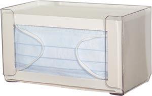 Face Mask Dispenser, Earloop Style, Holds One Box of Earloop Style Face Masks, Keyholes For Wall Mounting, Clear PETG Plastic, 7 11/16 W x 4 5/16 H x 4¼