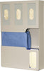 Protection Organizer, Holds Flat Pack or Launderable Gowns, Three Boxes of Gloves & One Box of Face Masks, Keyholes For Wall Mounting, Door Hanger Cut-Out, Quartz ABS Plastic, 16 5/8"W x 25¼"H x 4½"D  (Made in USA)