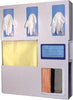 Protection Organizer, Holds Flat Pack or Launderable Gowns, Three Boxes of Gloves, One Box of Face Masks & One Box of Face Shields, Keyholes For Wall Mounting, Door Hanger Cut-Out, Quartz ABS Plastic, 20 1/16"W x 25¼"H x 4¾"D (Made in USA)