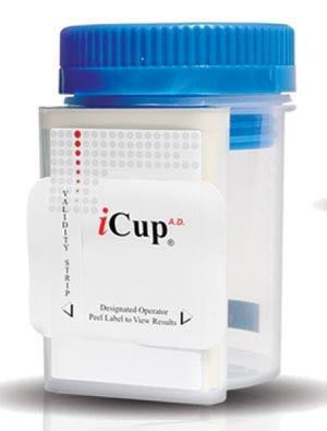 Drug Test, iCup® A.D. (OX, CR, PH), Tests For COC, THC, OPI, AMP, mAMP, PCP, BZO, BAR, MTD, TCA, OXY & PPX, 25/bx