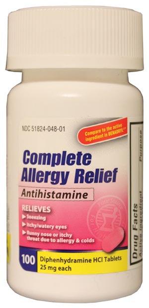 Diphenhydramine, 25mg, 100/btl, 24 btl/cs, Compare to Benadryl®