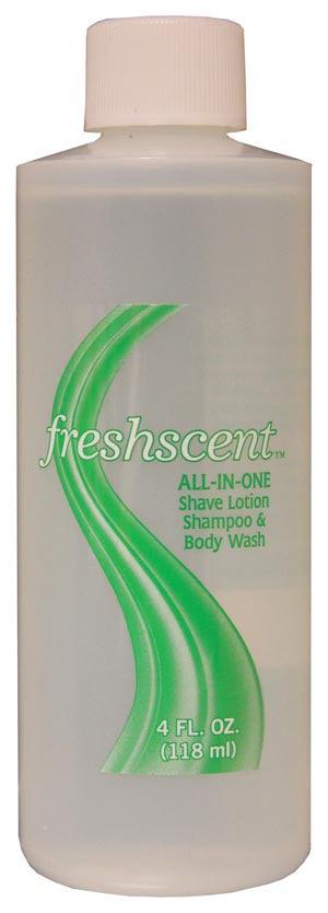 3-in-1 Shampoo/ Shave Gel/ Body Wash, 4 oz, 60/cs (Made in USA)