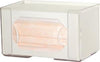 Face Mask Dispenser, Earloop Style, Holds One Box of Earloop Style Face Masks, Two Sets of Keyholes For Dual Position Wall Mounting, Clear PETG Plastic, 7 11/16"W x 4 3/8"H x 4 1/8"D (Made in USA)