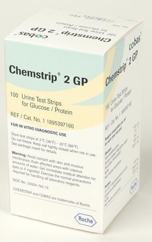 Chemstrip 2 GP (Protein, Glucose), CLIA Waived, 100/vial  (Item is Non-Returnable)