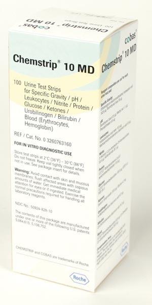 Chemstrip 10 MD Urine Test Strips, CLIA Waived, 100/vial