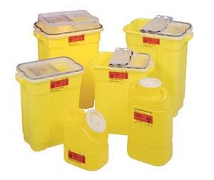 Sharps Collector, 5 Gallon Chemotherapy, Tethered Cap, 8/cs(Drop Ship Requires Pre-Approval)