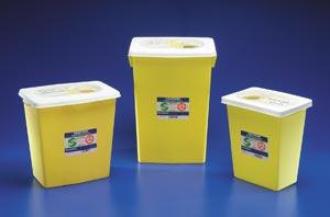 Sharps Container, 8 Gal, Yellow, Sliding Lid, 6