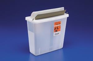 Sharps Container, Mailbox-Style Lid, 5 Qt, Transparent Red, 20/cs