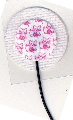ECG Electrode, Neonatal, KittyCat, Pre-Wired, Cloth 1053NPSM, Radiolucent Lead Wires, 3/strip, 100 strip/cs