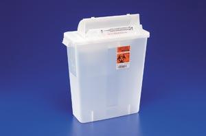 IN-ROOM Sharps Container, 12 Qt, Clear, SHARPSTAR Lid & Counter-Balanced Door, 16