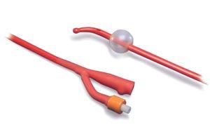 Coude Foley Catheter, 5cc, 2-Way, Red Latex, 24FR, 17