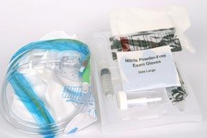 Foley Catheterization Tray, Silicone Coated Latex Catheter, 16FR, 5cc Drain Bag, 10/cs (60-Day Dating; Non-Returnable)
