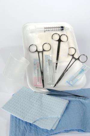 Laceration Tray, Mirror Finish Instruments & Paper Towel/ Drape, 20/cs