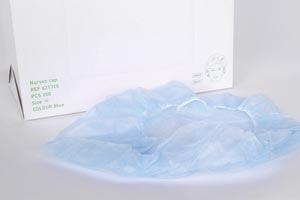 Sheer Bouffant Nurses Cap, Elastic, Basic, Blue, 150/bx, 4 bx/cs