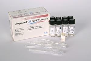 CoaguChek XS Plus Quality Controls, 4 Vials Level 1, 4 Vials Level 2 (Ships on ice)