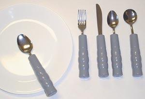 Weighted Utensils, Set of 3 Includes: Teaspoon, Fork & Knife (DROP SHIP ONLY)